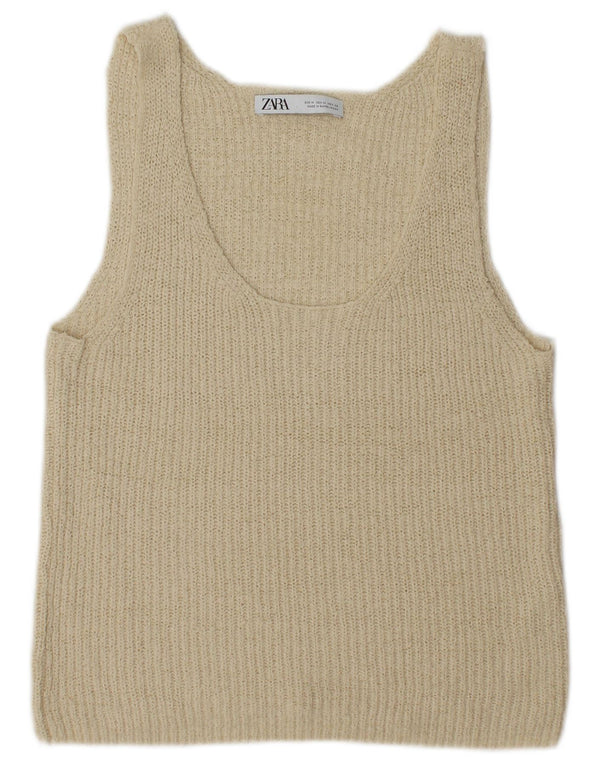 Canottiera da donna Zara UK 12 Acrilico beige medio