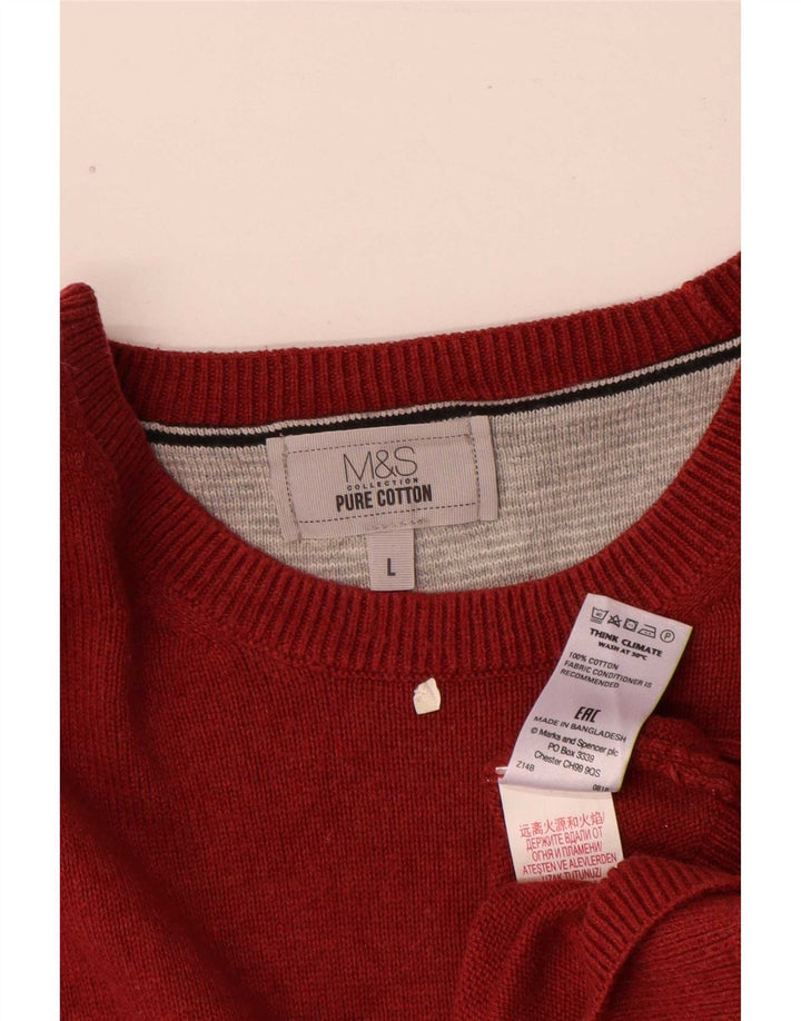 Marks & Spencer Maglione da uomo con scollo a barca grande in cotone rosso