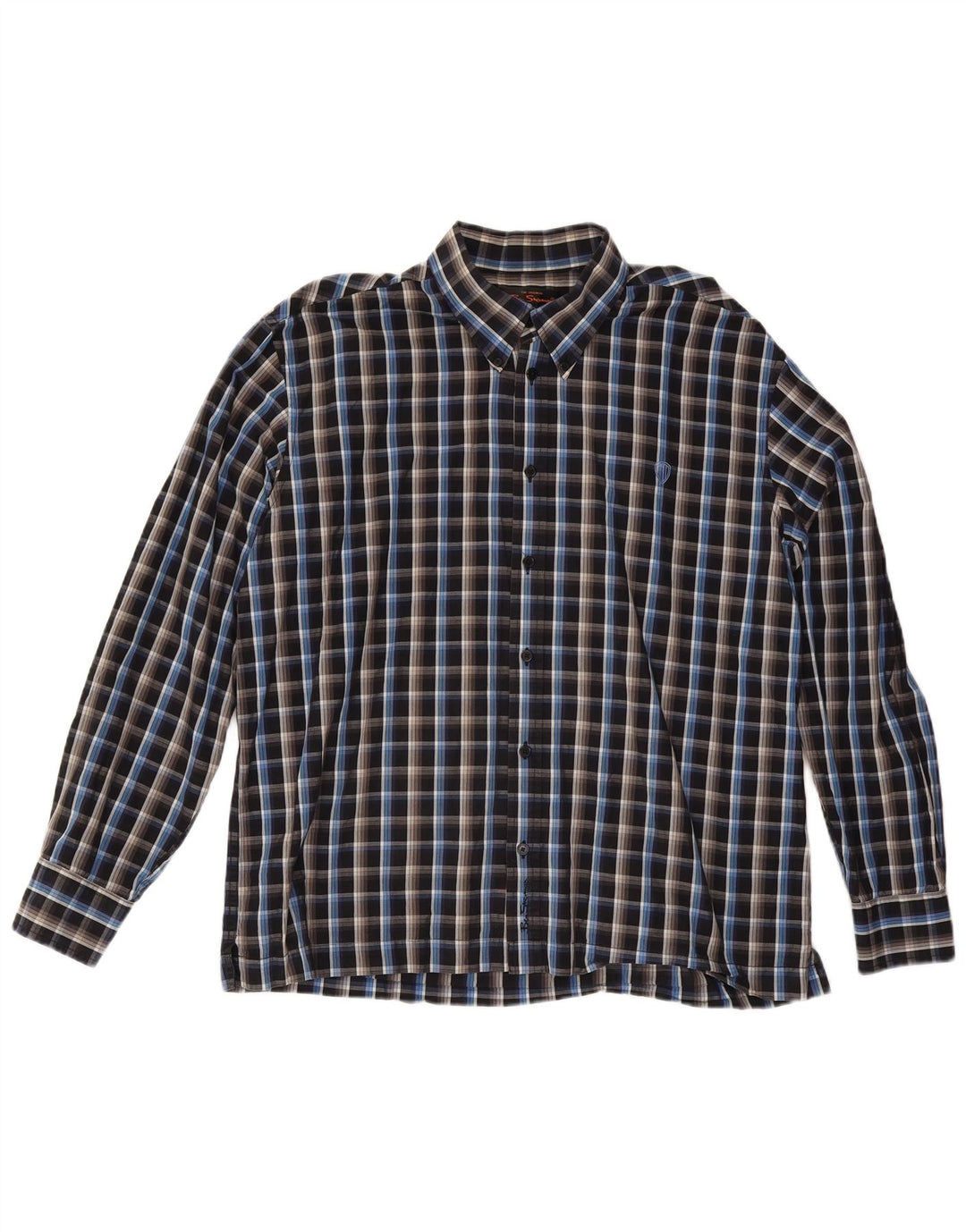 Camicia da uomo Ben Sherman 2XL in cotone a quadri neri