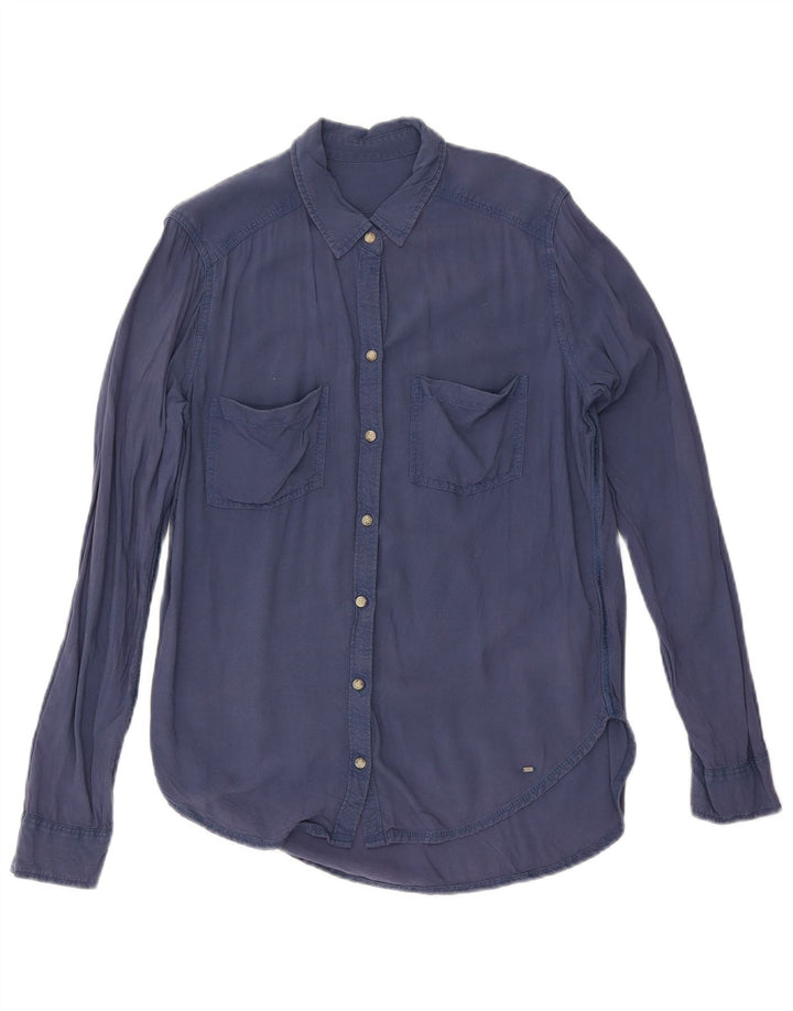 Camicia da donna Abercrombie & Fitch UK 14 Viscosa blu navy medio