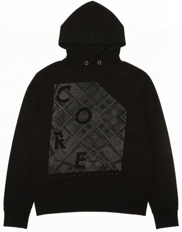 Jack & Jones Felpa con cappuccio grafica da uomo XL in cotone nero