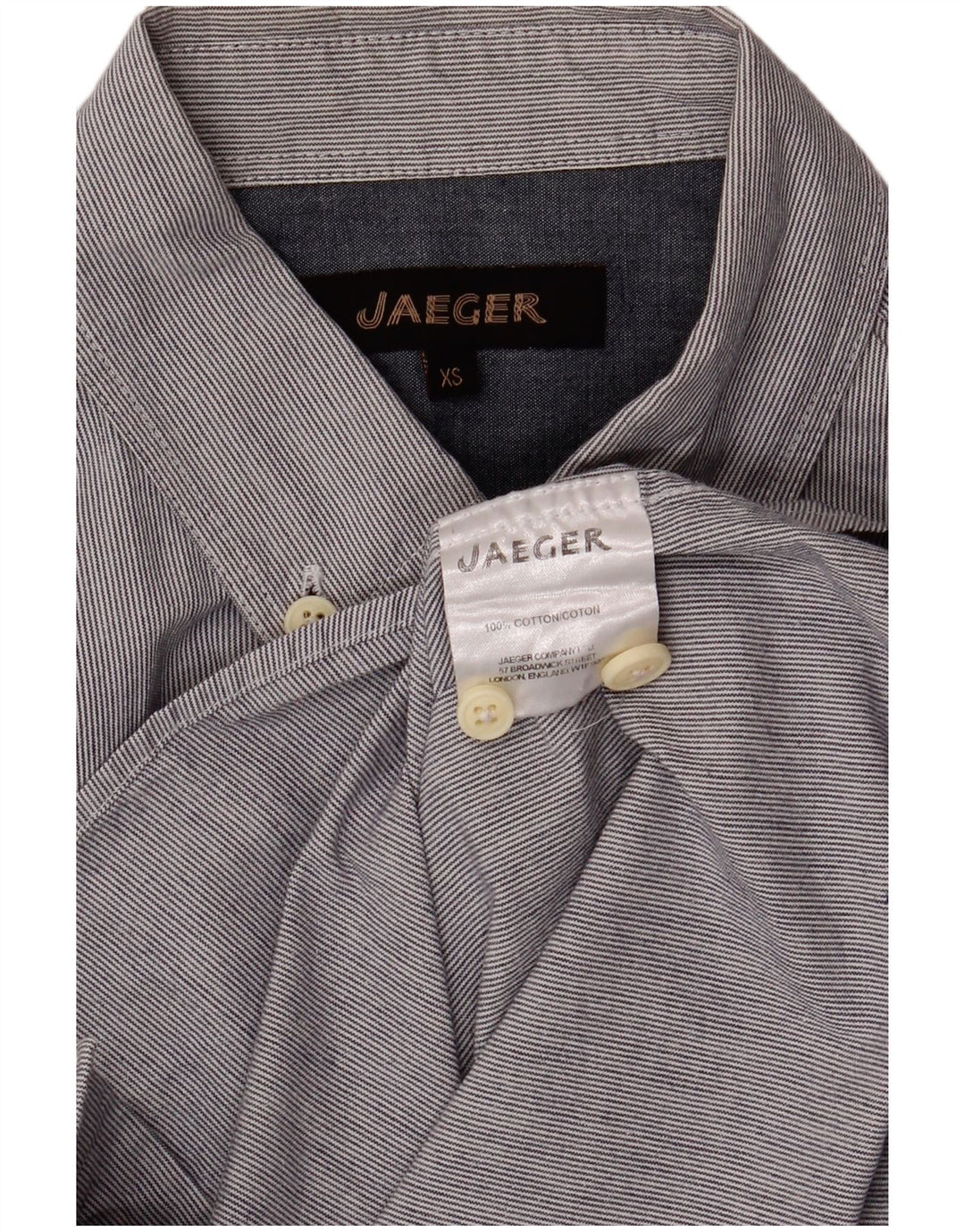 Camicia da uomo JAEGER XS in cotone gessato blu navy
