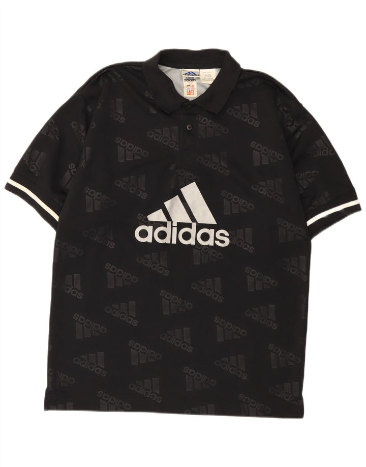 Polo grafica da uomo Adidas UK 36/38 piccola poliestere nero
