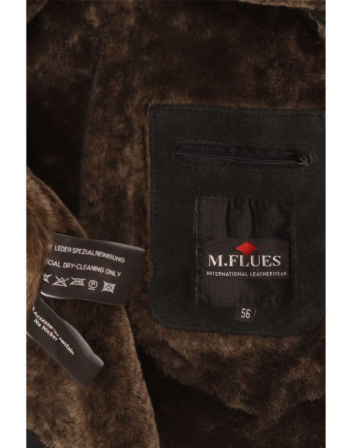 M. Giubbotto in shearling da uomo Flues IT 56 3XL Pelle nera