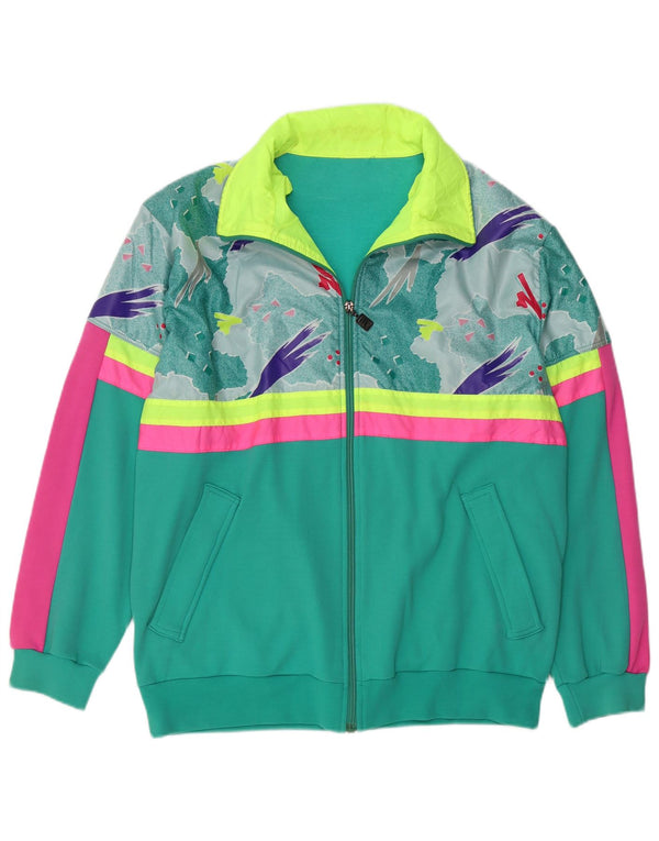 Giacca da tuta da uomo VINTAGE grande verde geometrica