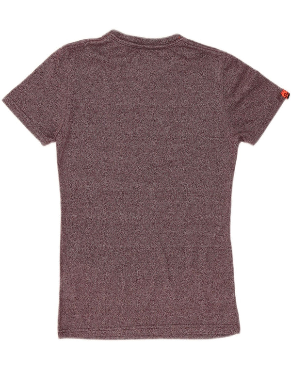T-shirt grafica da uomo Superdry Top XS in cotone screziato bordeaux