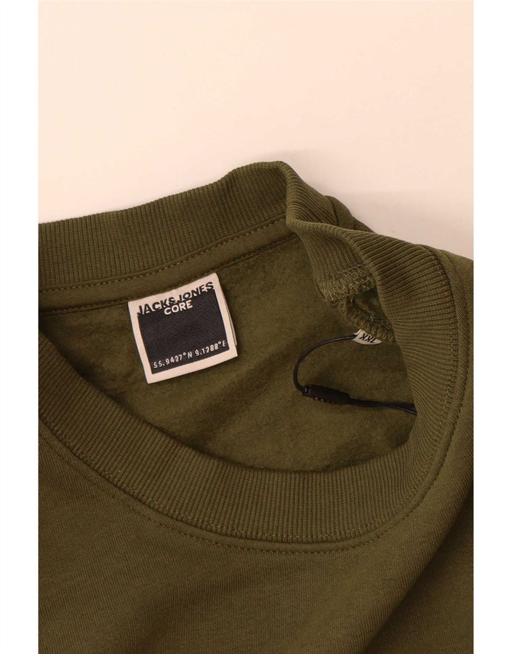 Jack & Jones Felpa con grafica da uomo Maglione 2XL Cotone kaki