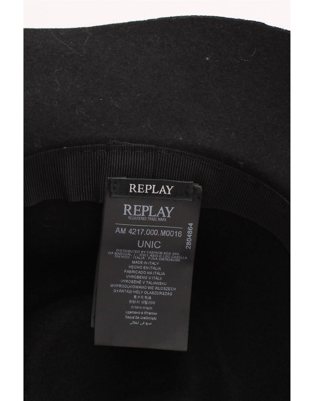 Cappello Fedora da donna Replay Taglia unica Lana nera Classico