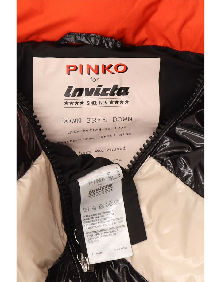 Giacca imbottita oversize grafica da donna Pinko UK 6 XS Black Colourblock