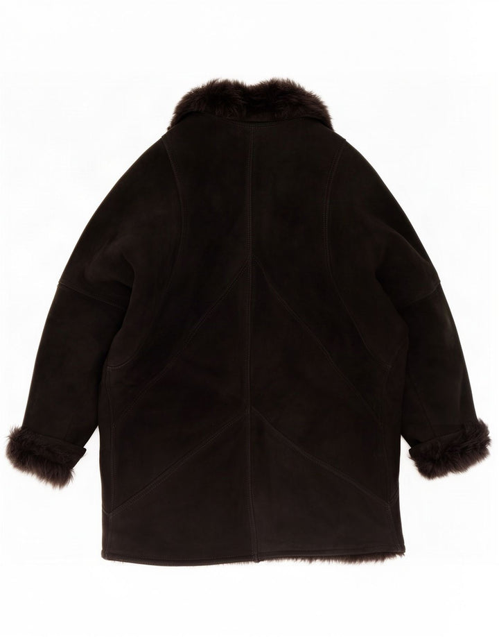 Giacca in shearling da donna vintage IT 48 XL Nero