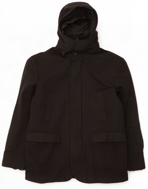 Giacca a vento con cappuccio da uomo Zara UK 42 XL viscosa nera