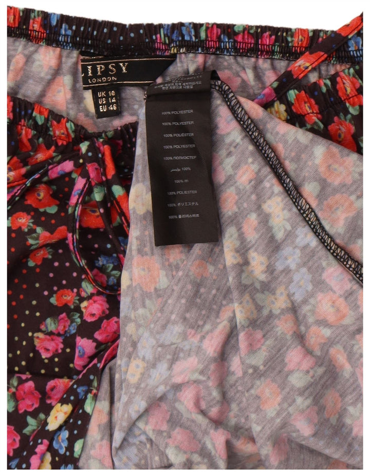 Abito lungo da donna Lipsy UK 10 Piccolo poliestere floreale nero