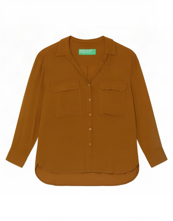 Camicetta da donna Benetton UK 16 grande Beige