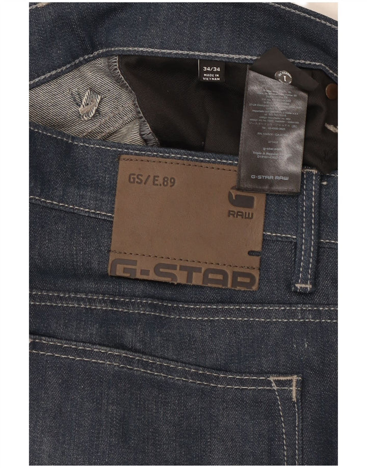 Jeans dritti da uomo G-STAR W34 L34 cotone blu navy