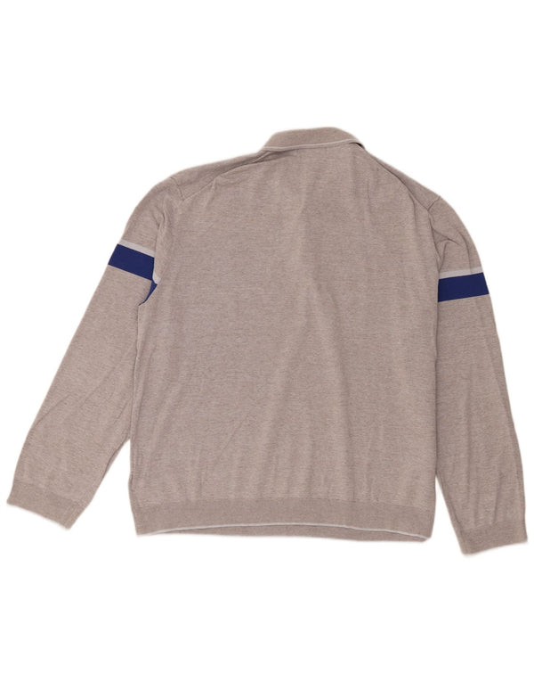 Maglione maglione da uomo Marks & Spencer con collo alto 2XL cotone a righe grigie