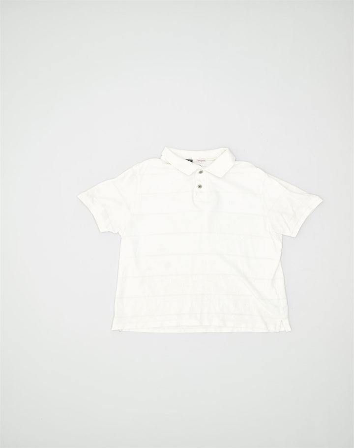 CHAMPION Mens Easy Fit Polo Shirt Medium White Cotton | Vintage | Thrift | Second-Hand | Used Clothing | Messina Hembry 