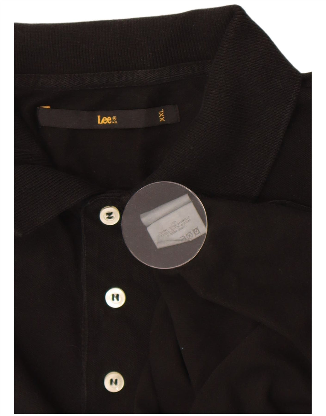Polo da uomo Lee 2XL in cotone nero