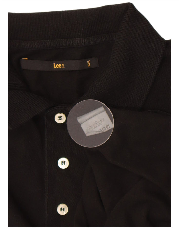 Polo da uomo Lee 2XL in cotone nero