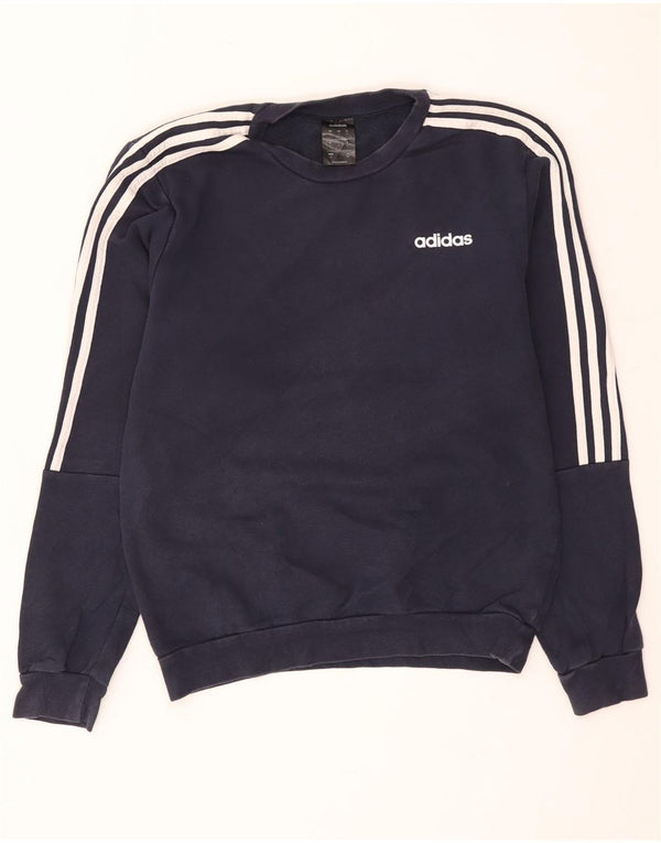 Felpa Adidas da uomo maglione piccolo blu navy in cotone