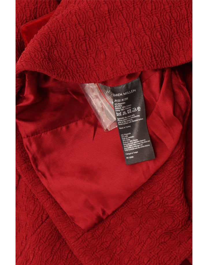 Giacca blazer corta da donna Karen Millen UK 12 Poliammide medio bordeaux