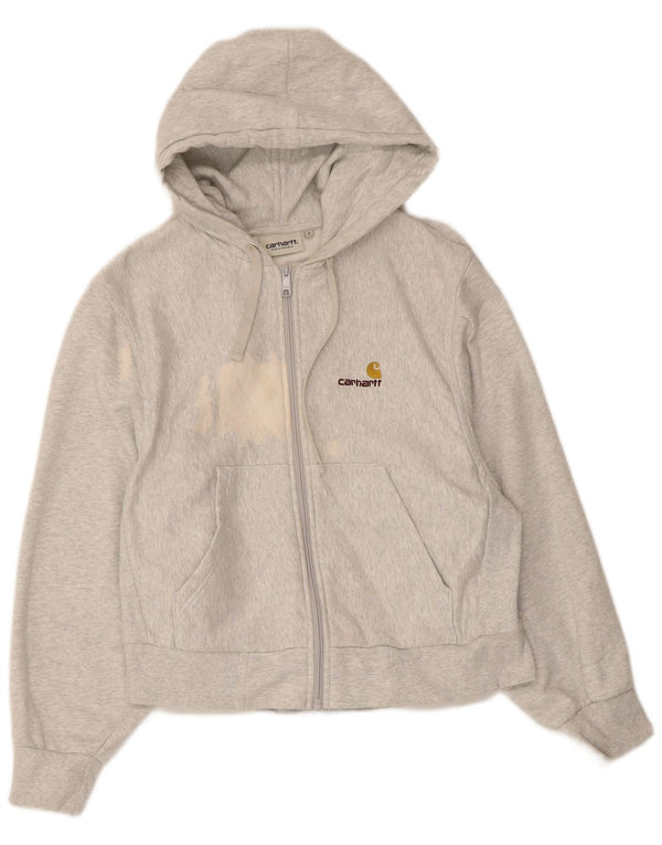 Maglione con cappuccio e zip da donna Carhartt UK 10 piccolo cotone grigio