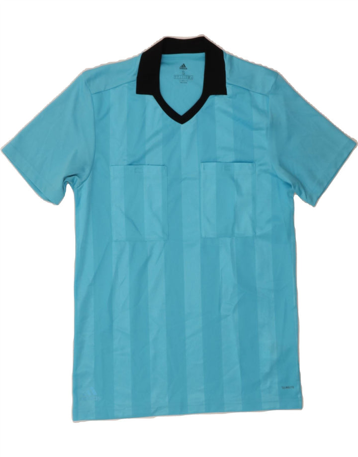 ADIDAS Mens Climalite Polo Shirt Small Blue Striped Polyester Vintage Adidas and Second-Hand Adidas from Messina Hembry 