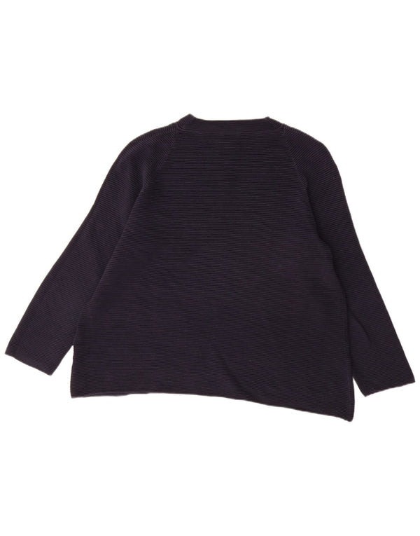 Maglione maglione girocollo da donna Cos UK 14 grande cotone blu navy