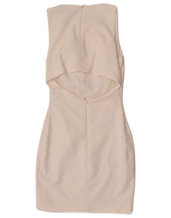 Abito aderente senza maniche Trafaluc da donna Zara UK 8 piccolo bianco