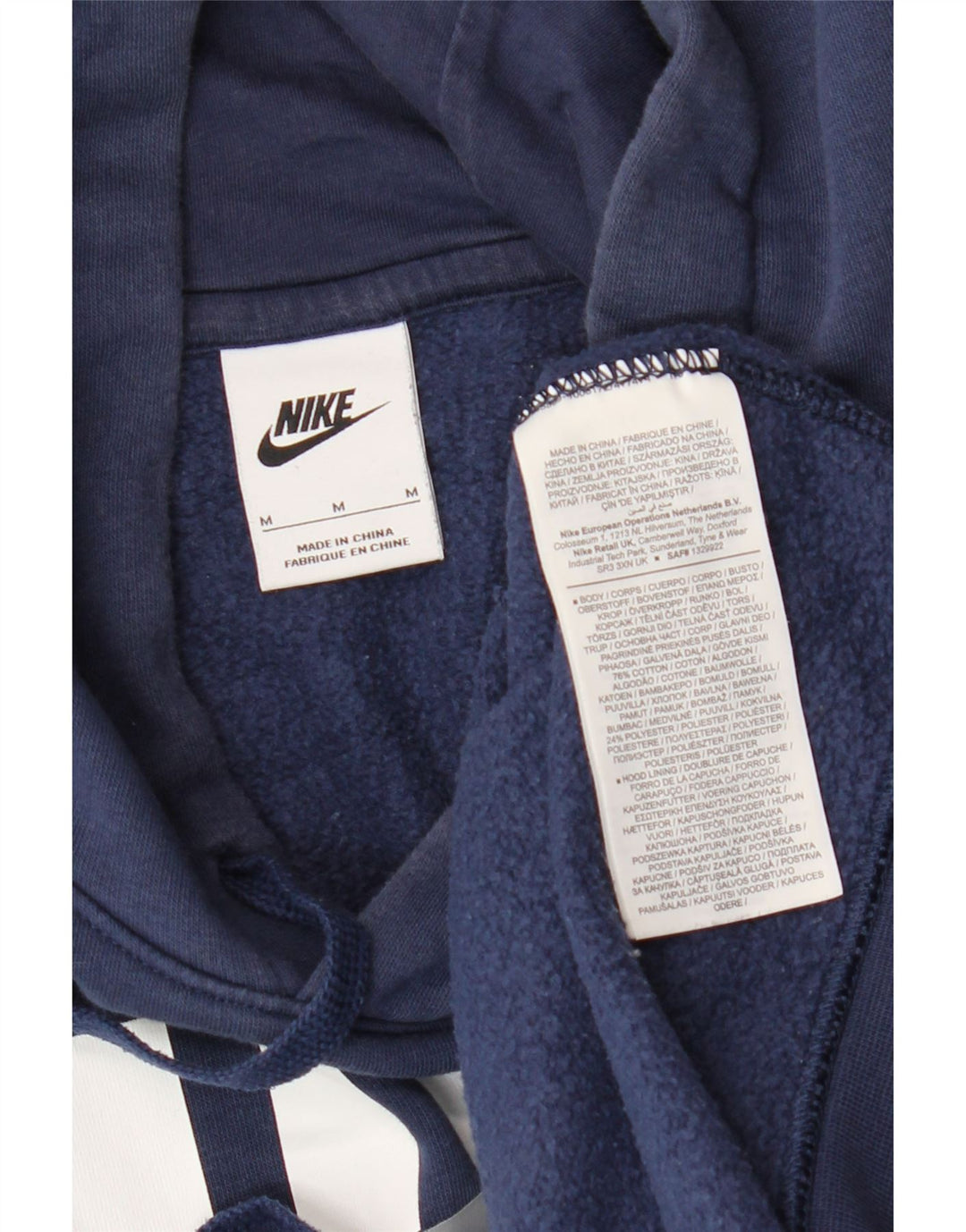 Felpa con cappuccio grafica Nike da uomo in cotone medio blu navy