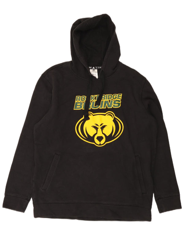 Felpa con cappuccio grafica da uomo Adidas XL in cotone nero