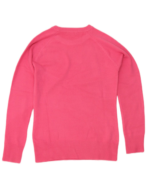 Maglione maglione girocollo da donna French Connection UK 10 piccolo acrilico rosa