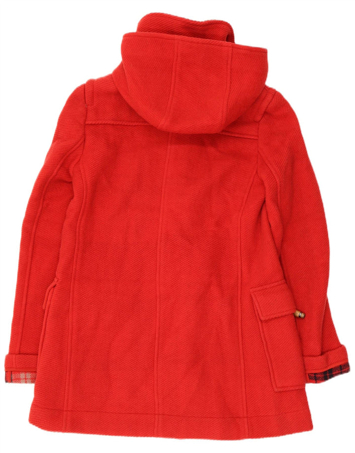 Montgomery con cappuccio da donna Topshop UK 8 piccolo in lana rossa