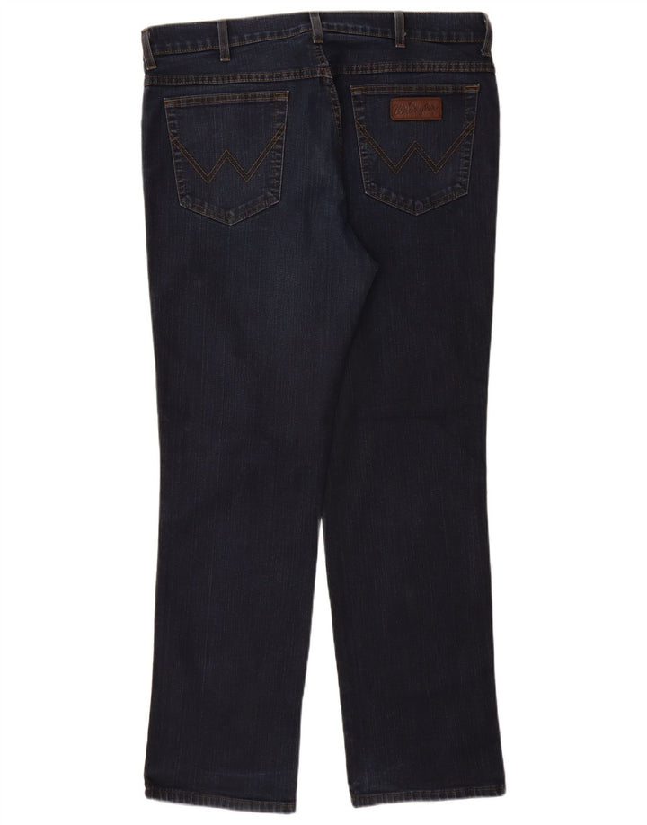 Jeans dritti elasticizzati Texas da uomo Wrangler W38 L32 cotone blu navy
