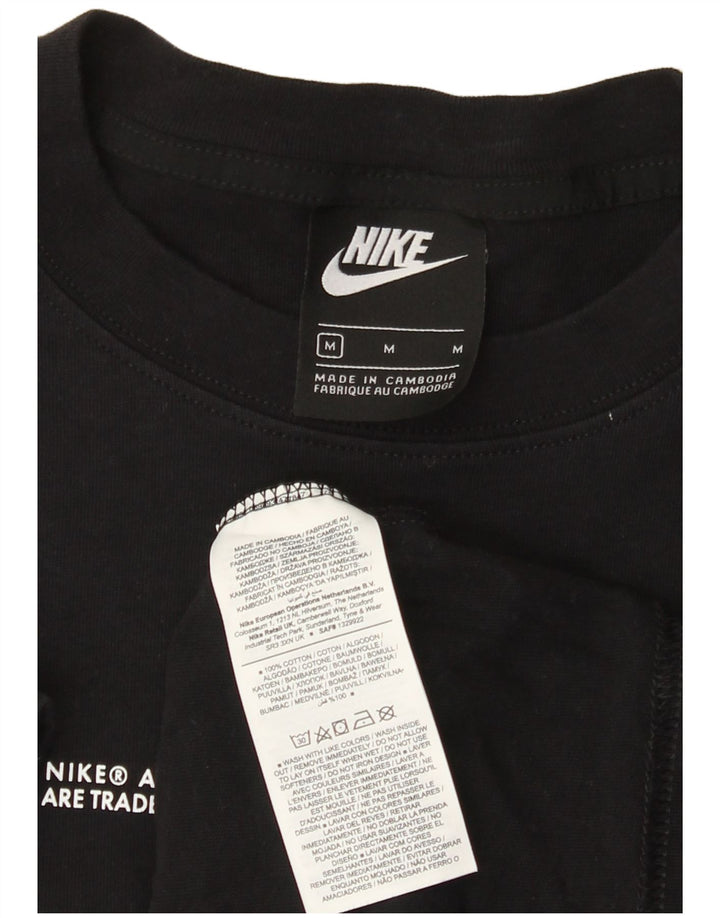 T-shirt grafica Nike Swoosh da uomo in cotone medio nero
