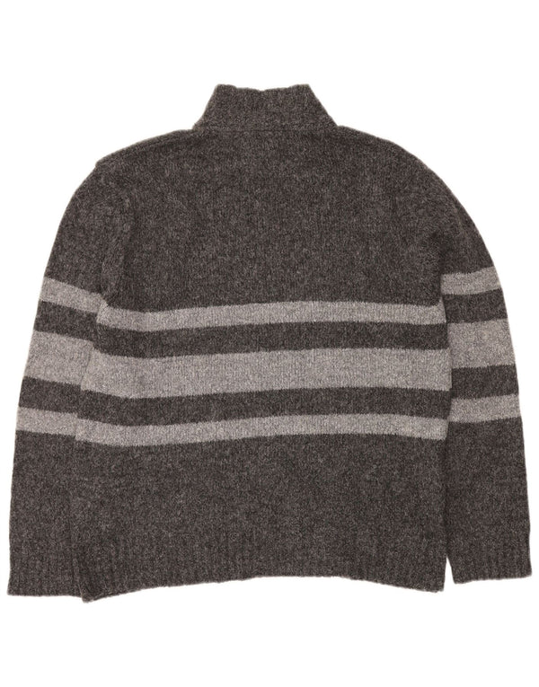 Maglione cardigan da uomo LEE acrilico a righe grandi grigie