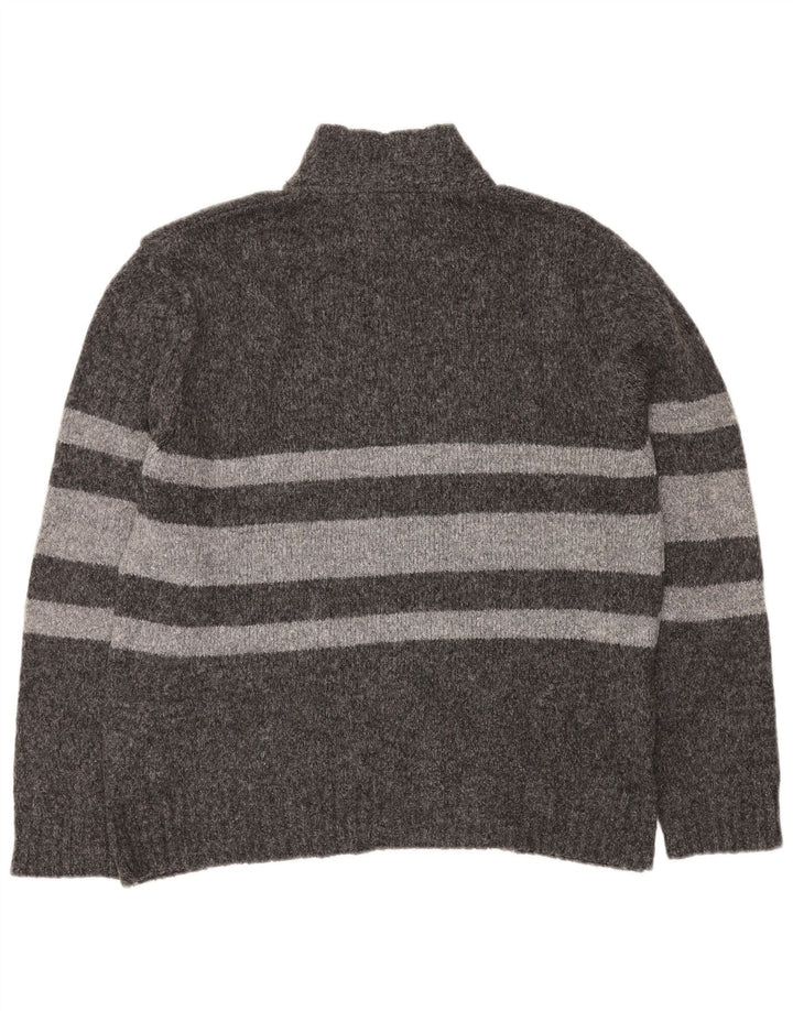 Maglione cardigan da uomo LEE acrilico a righe grandi grigie