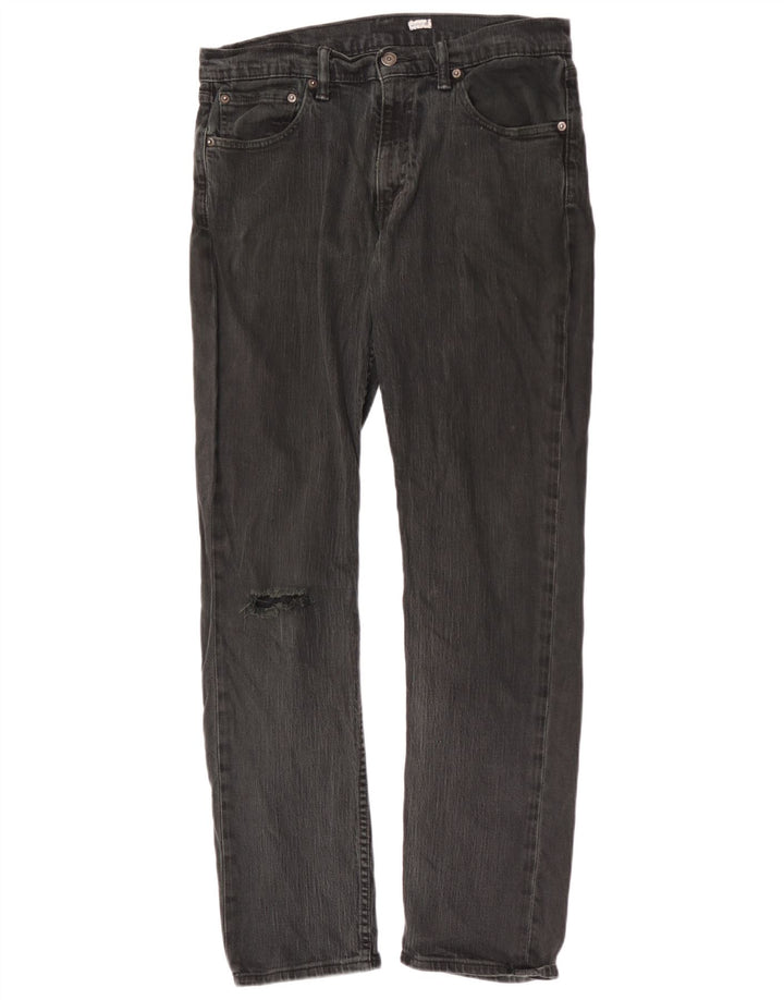 Jeans dritti invecchiati da uomo Levi's W33 L32 cotone nero