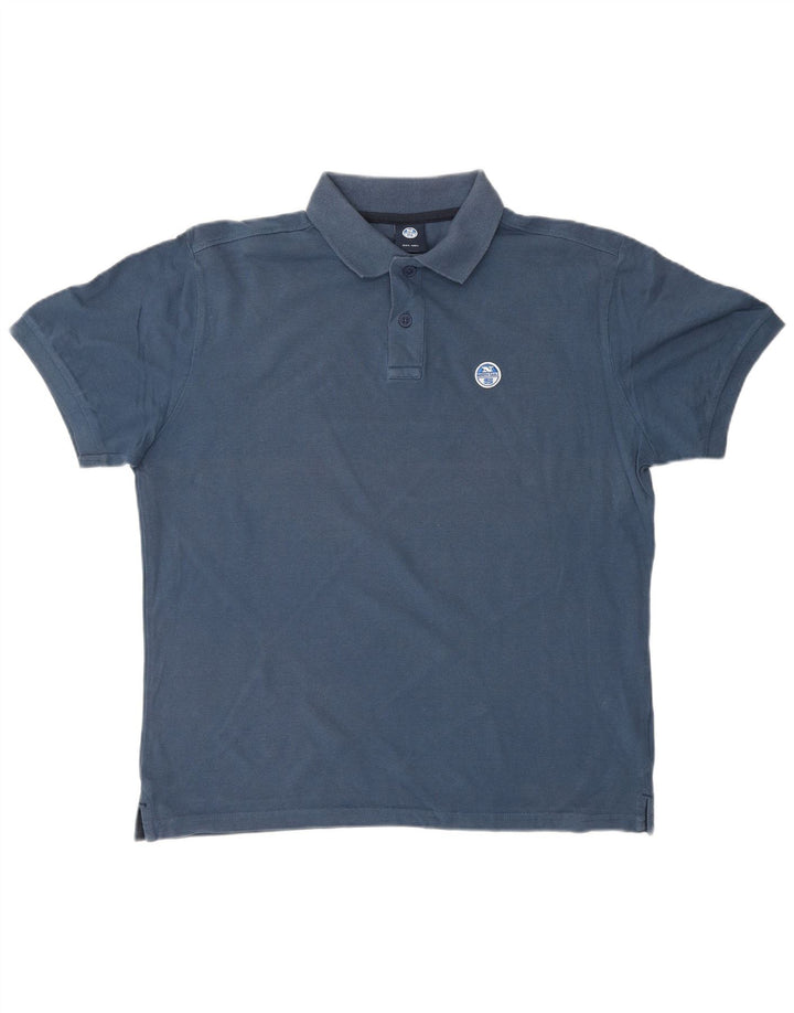 Polo da uomo NORTH SAILS in cotone blu navy medio