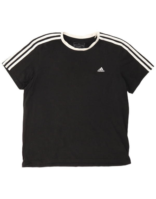 T-shirt Adidas da donna Top UK 16/18 grande cotone nero