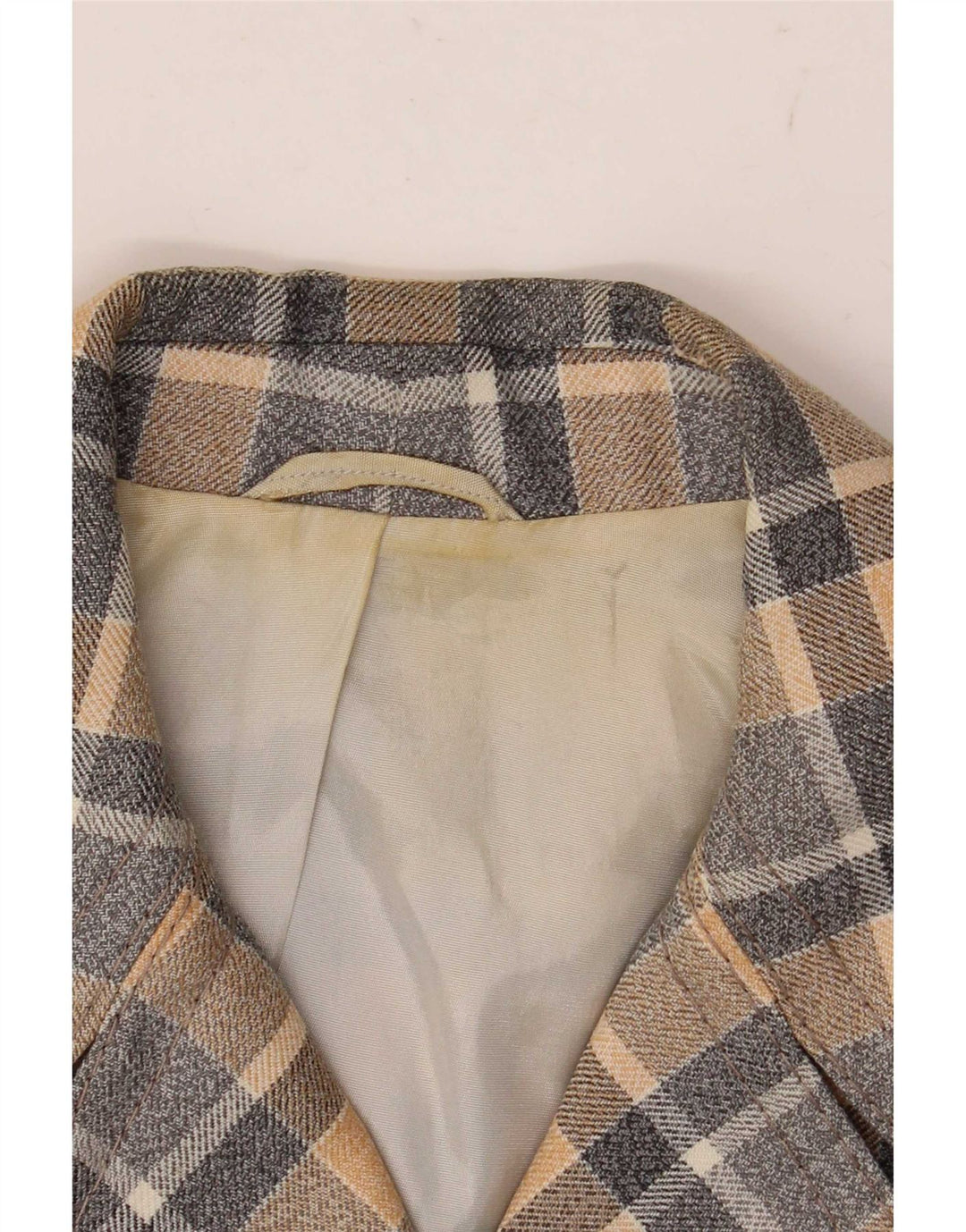 Giacca blazer da donna a 4 bottoni Trevira UK 12 medio a quadri multicolore