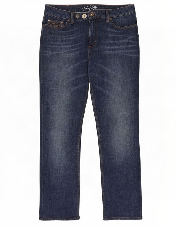 Jeans dritti da donna Tommy Hilfiger W32 L27 cotone blu navy