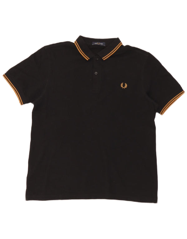 Polo da uomo Fred Perry grande in cotone nero