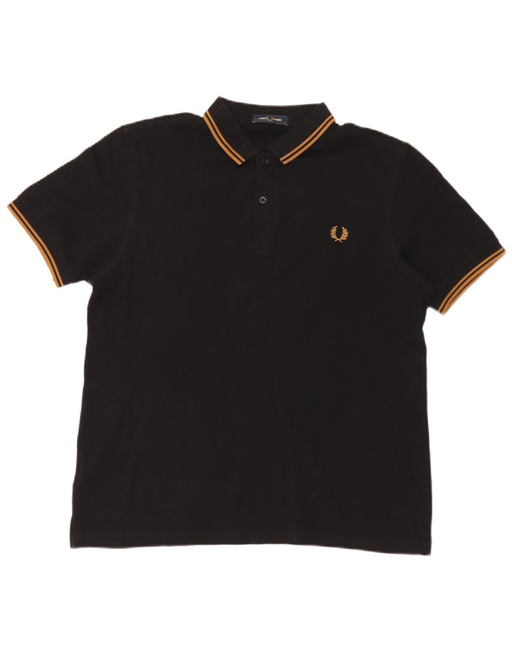 Polo da uomo Fred Perry grande in cotone nero
