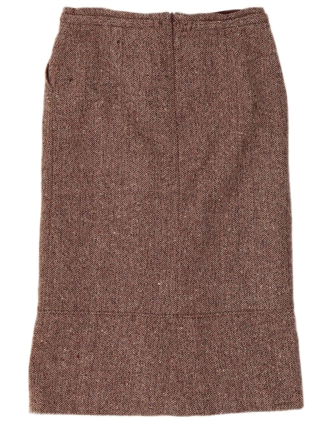 Gonna dritta da donna vintage EU 38 media W30 lana a spina di pesce bordeaux