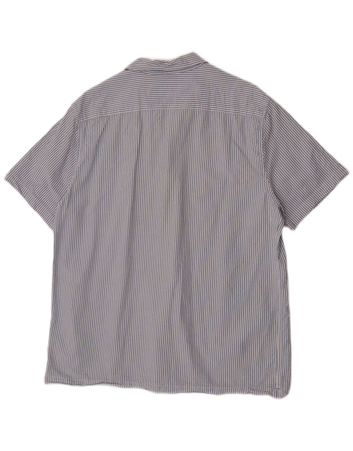 Camicia a maniche corte da uomo Marks & Spencer XL in cotone a righe blu
