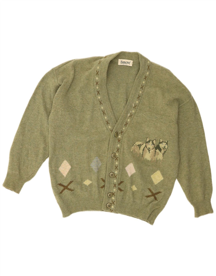 Maglione cardigan da uomo Baroni IT 48 Verde medio Argyle/Diamante