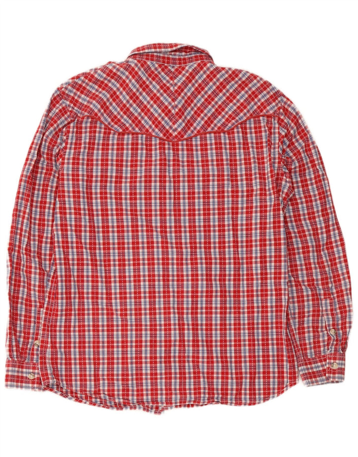 Camicia Wrangler da uomo vestibilità regolare XL in cotone a quadri rossi