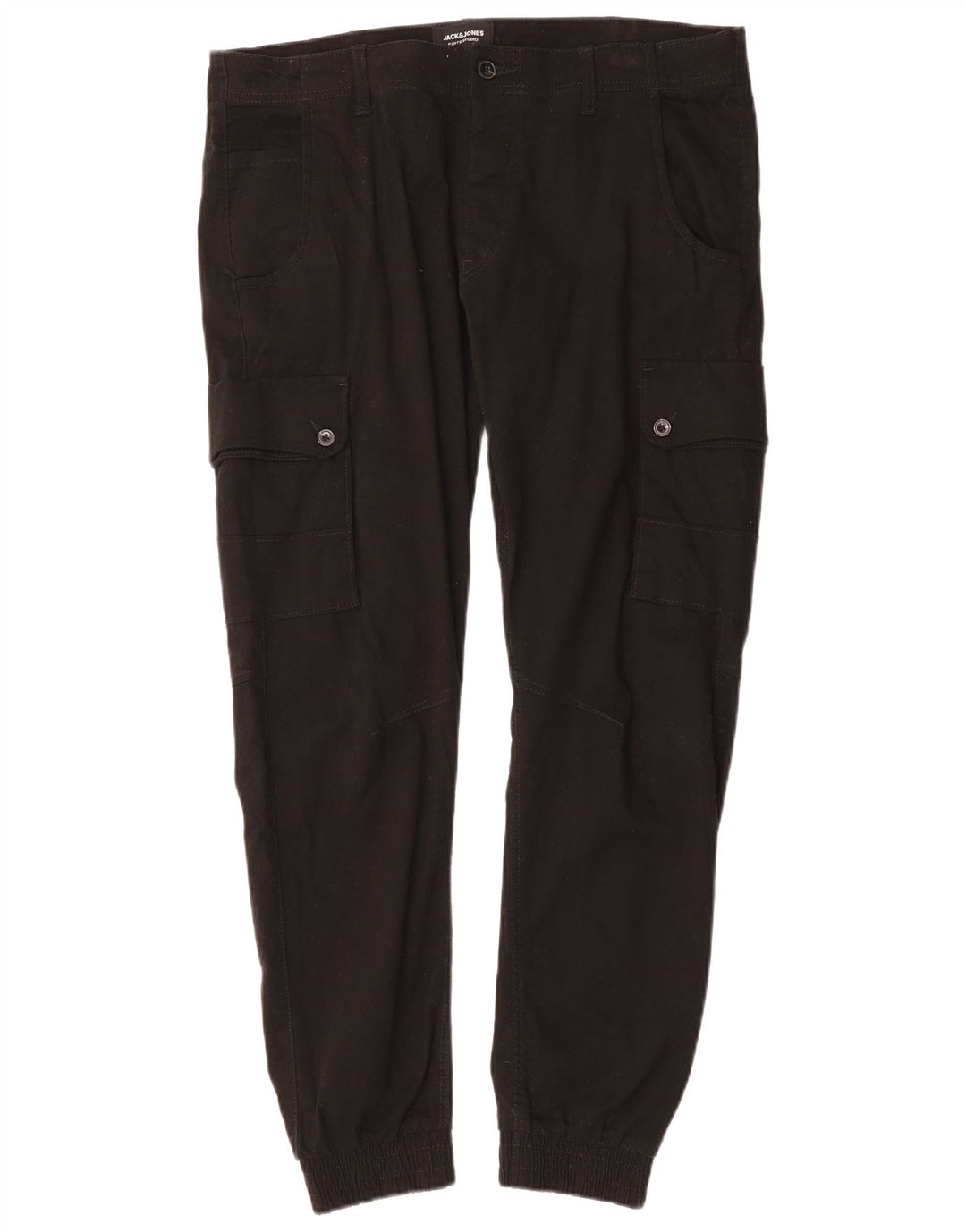 JACK & JONES Pantaloni cargo da jogging affusolati da uomo W36 L29 in cotone nero