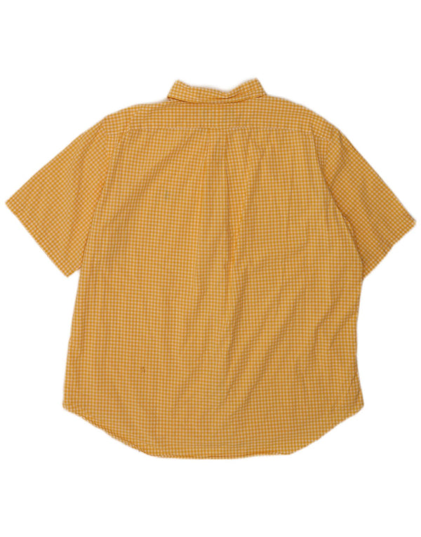 Ralph Lauren Mens Short Sleeve Classic Fit Shirt XL Yellow Gingham Cotton