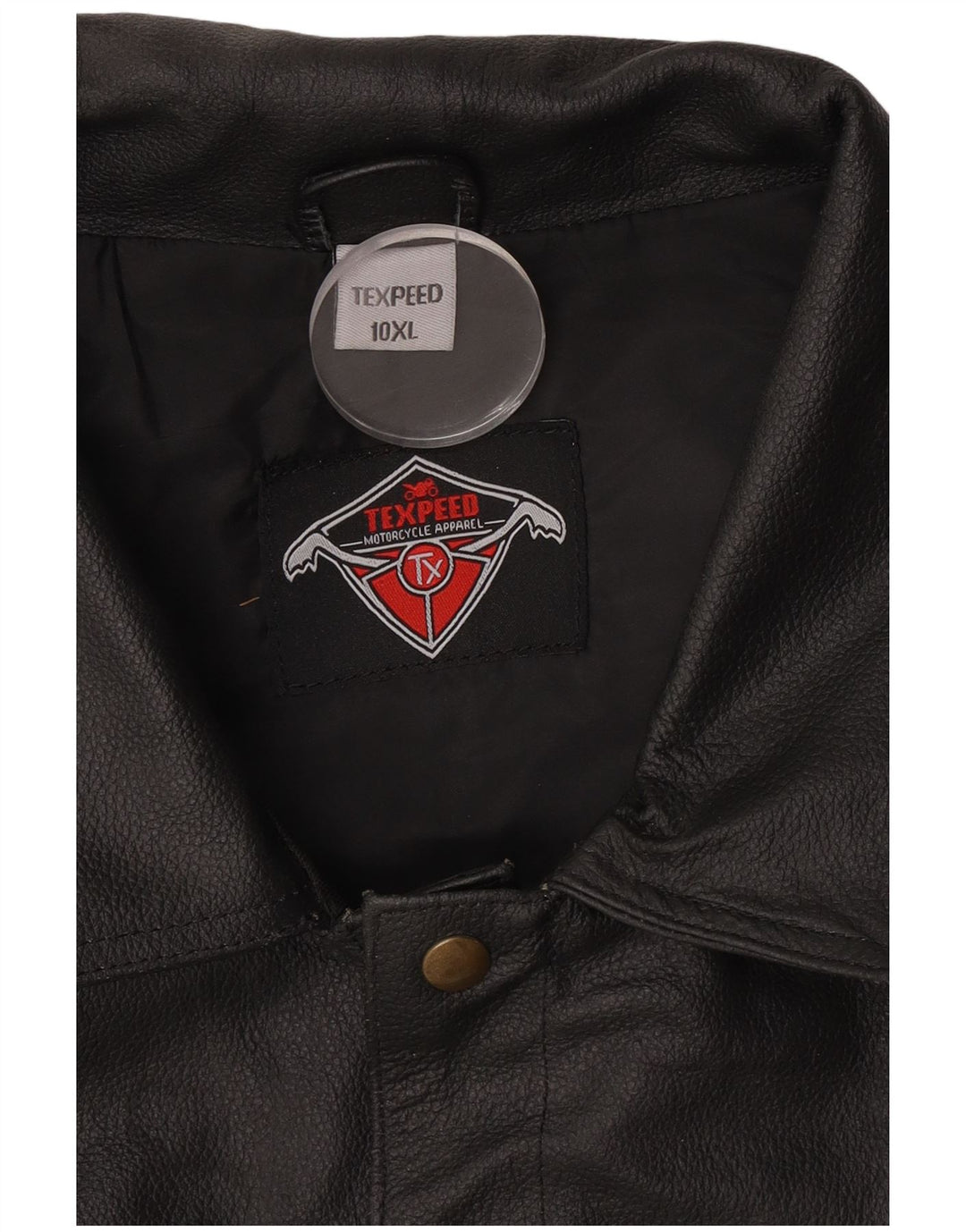 Gilet in pelle da moto da uomo Texpeed 10XL Nero